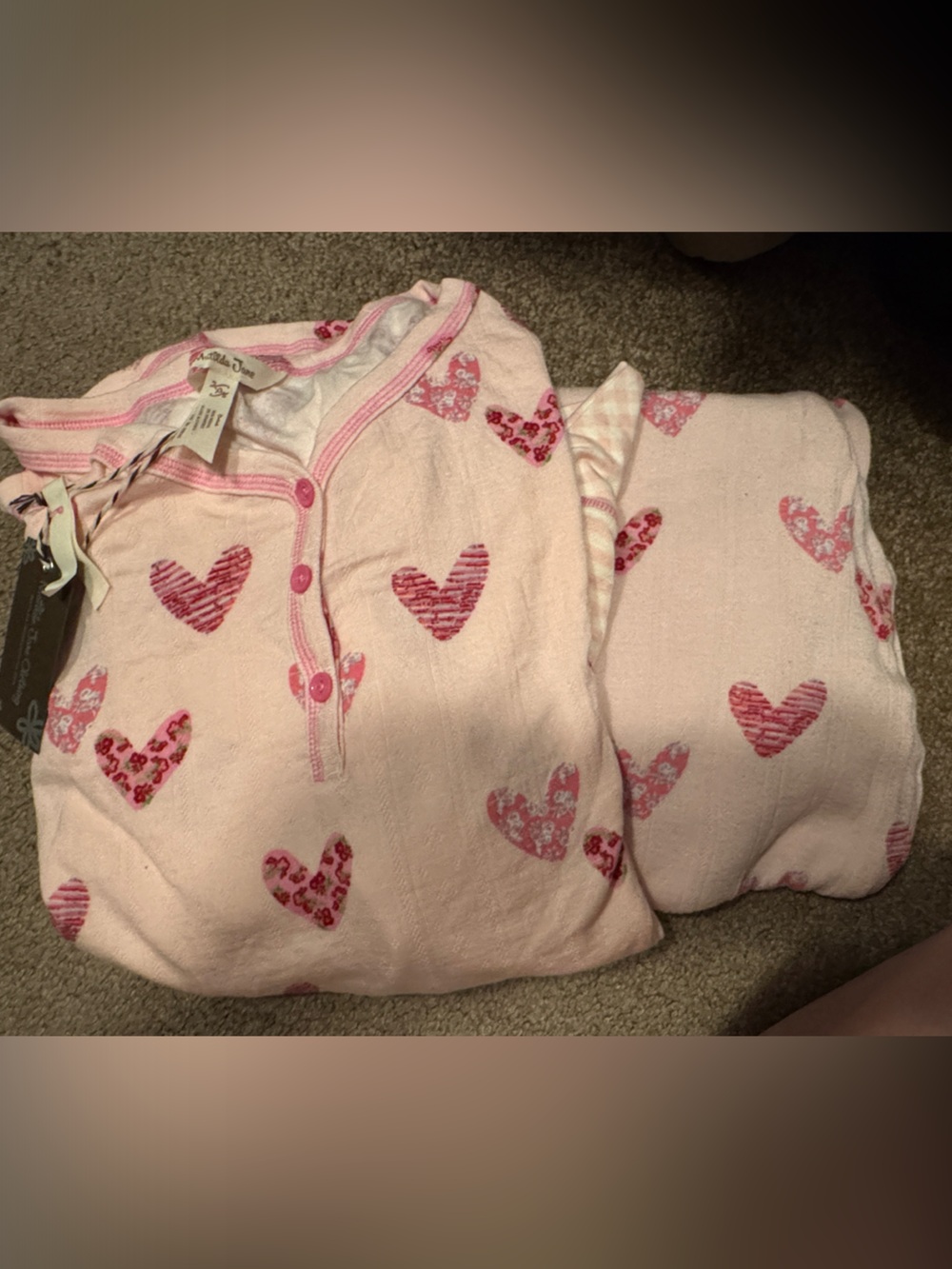 Matilda Jane women’s Pink Heart Pajama Set xl
